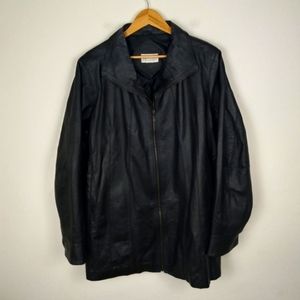💥 EUC Via Accent Leather Jacket (See Measurements)